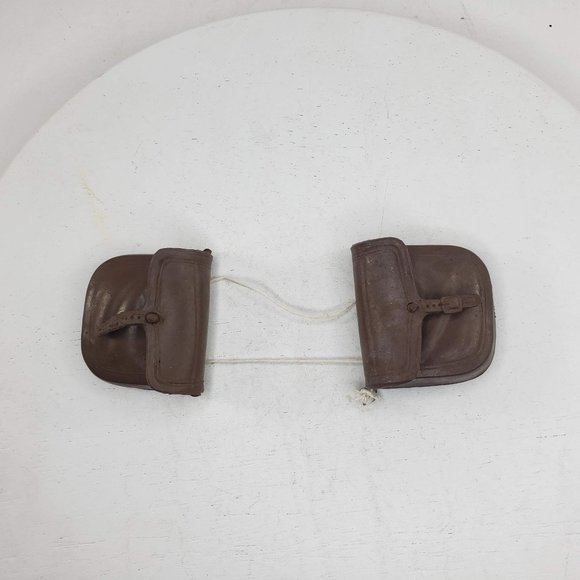 Vintage MARX Johnny West Saddle Bag Pair Brown Toy Replacement Part - Picture 1 of 4